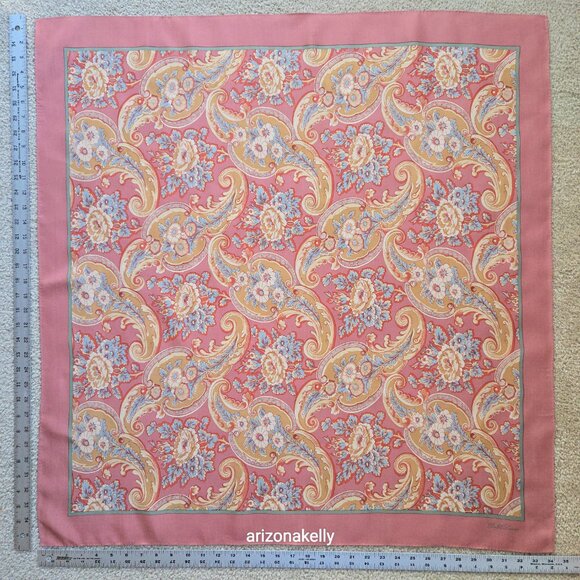 Ralph Lauren Silk Square Scarf Pink - Picture 2 of 12